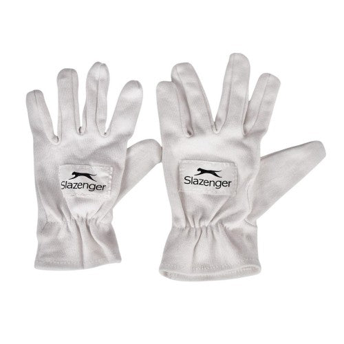 Front - Slazenger Childrens/Kids Cotton Logo Cricket Gloves