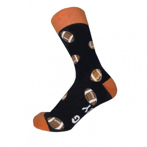 Front - Star Mens Rugby Ball Cotton Blend Socks