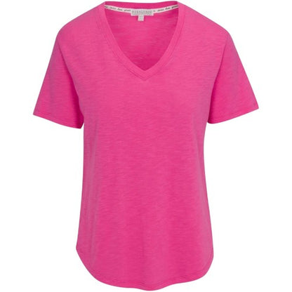 Front - PJ Salvage Womens/Ladies Slub V Neck Short-Sleeved T-Shirt