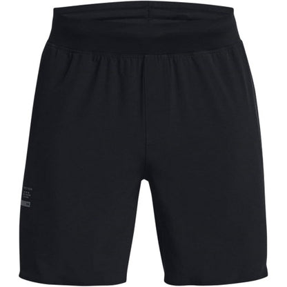 Front - Under Armour Mens Project Rock Curved Hem Workout Shorts