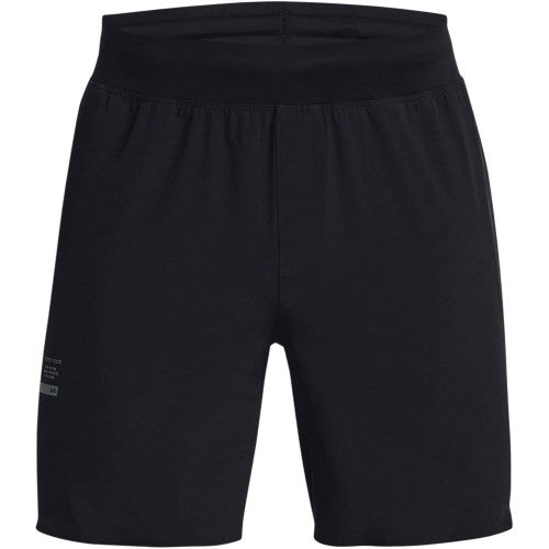 Front - Under Armour Mens Project Rock Curved Hem Workout Shorts