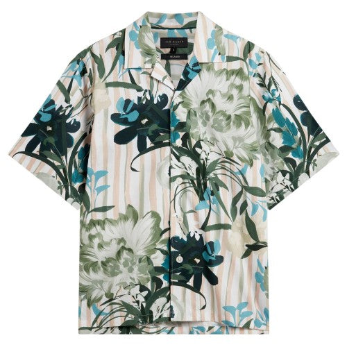 Front - Ted Baker Mens Floral Relaxed Fit Shirt