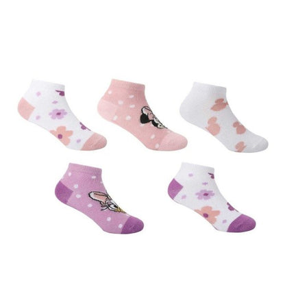 Front - Disney Girls Minnie Mouse Trainer Socks (Pack of 5)