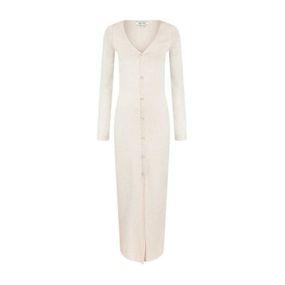 Front - Jack Wills Womens/Ladies Button V Neck Sweater Dress