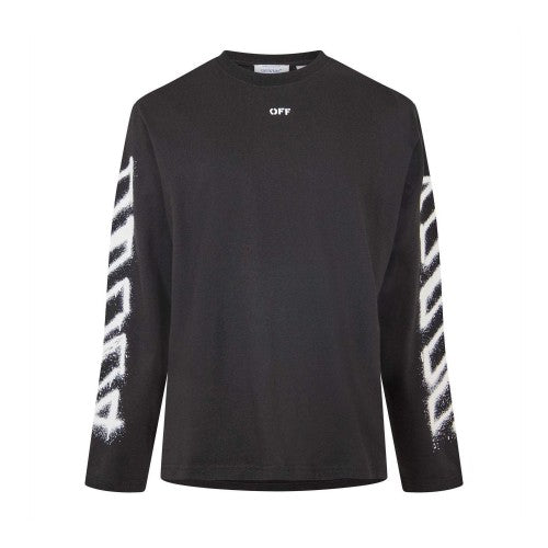 Front - Off White Mens Sleeve Print Long-Sleeved T-Shirt