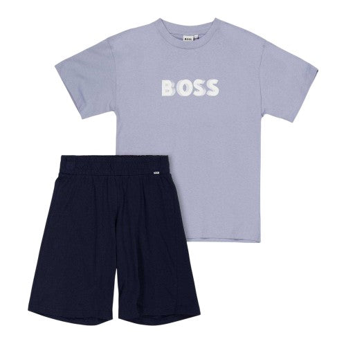 Front - Boss Childrens/Kids Logo T-Shirt & Shorts Set