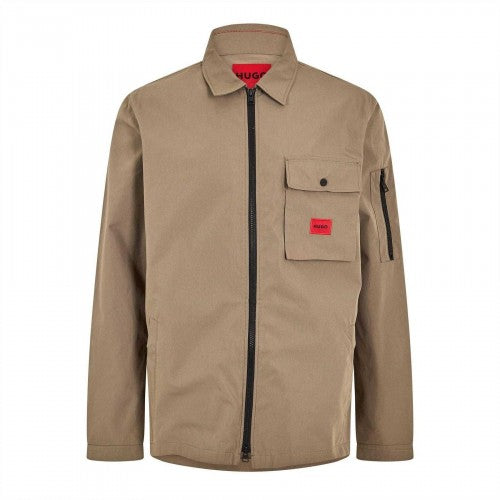 Front - Hugo Mens Emmond Logo Full Zip Overshirt