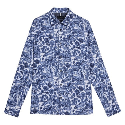 Front - Ted Baker Mens Uldale Paisley Long-Sleeved Shirt