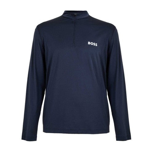 Front - Boss Mens Performance Quarter Zip Long-Sleeved Top