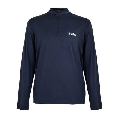 Front - Boss Mens Performance Quarter Zip Long-Sleeved Top