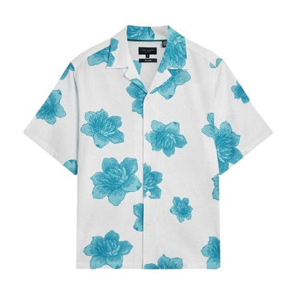 Front - Ted Baker Mens Floral Seersucker Short-Sleeved Shirt