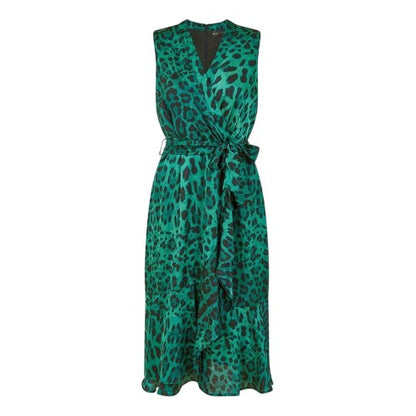 Front - Mela London Womens/Ladies Leopard Print V Neck Wrap Dress