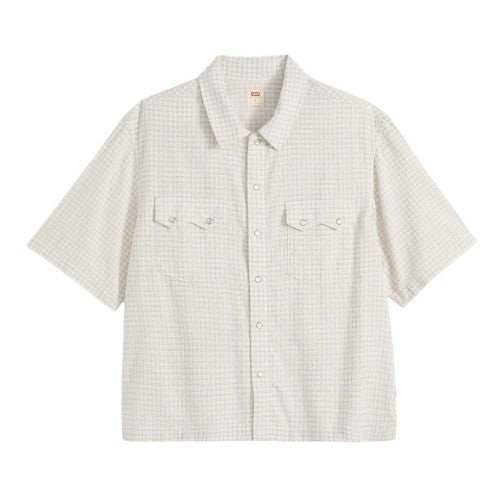 Front - Levis Mens Criss-Cross Western Boxy Short-Sleeved Shirt