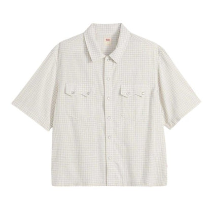 Front - Levis Mens Criss-Cross Western Boxy Short-Sleeved Shirt