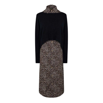 Front - Biba Womens/Ladies Leopard Print 2 in 1 Jumper Dress