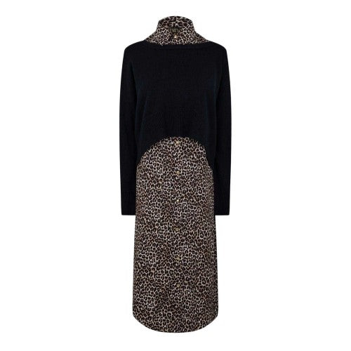 Front - Biba Womens/Ladies Leopard Print 2 in 1 Jumper Dress