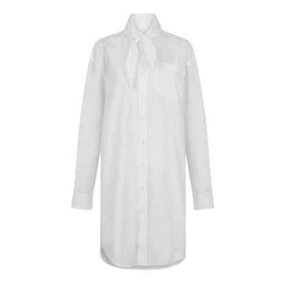 Front - Ami Paris Womens/Ladies Tie Neck Long-Sleeved Shirt Dress