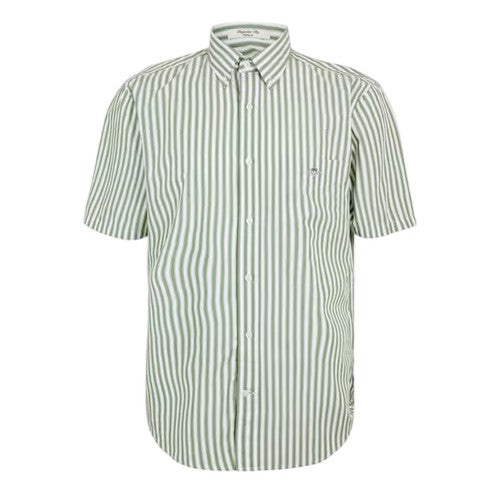 Front - Gant Mens Striped Poplin Short-Sleeved Shirt