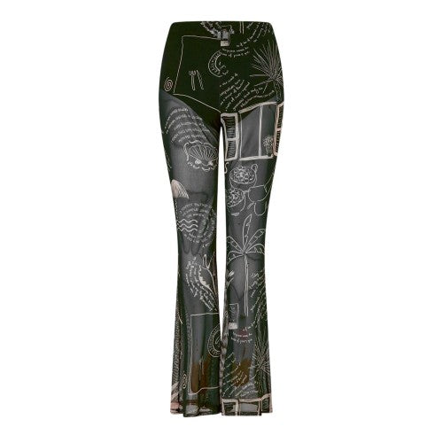 Front - Never Fully Dressed Womens/Ladies Palm Tree High Rise Trousers