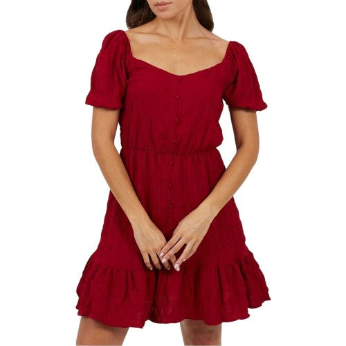 Front - Brave Soul Womens/Ladies Sweetheart Short-Sleeved Mini Dress