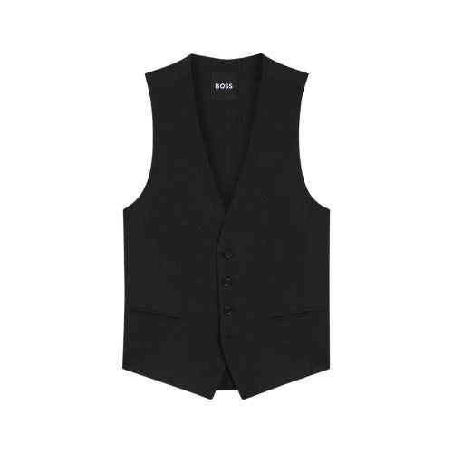 Front - Boss Mens Plain Waistcoat