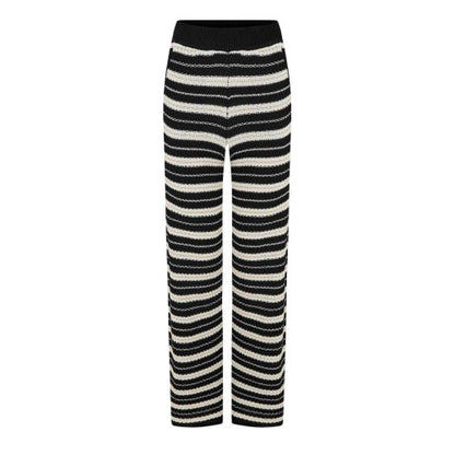 Front - Jack Wills Womens/Ladies Knitted Striped Wide Leg Trousers