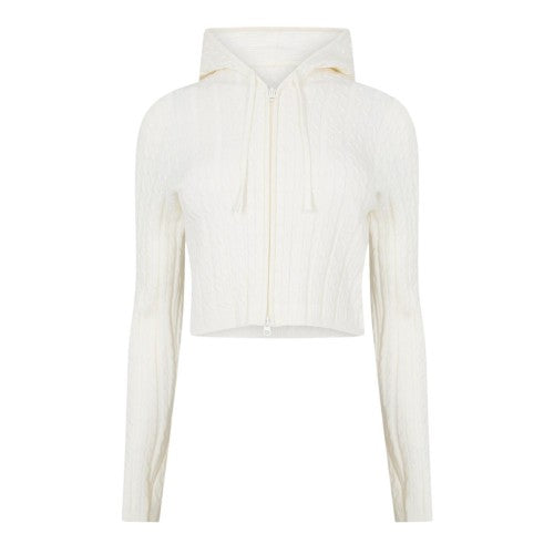 Front - Jack Wills Womens/Ladies Cable Knit Full Zip Hoodie