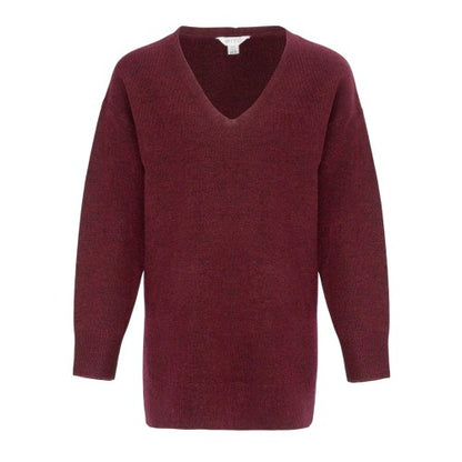 Front - Miso Womens/Ladies Plain V Neck Loose Sweater Dress