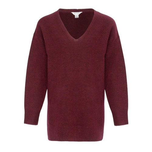 Front - Miso Womens/Ladies Plain V Neck Loose Sweater Dress