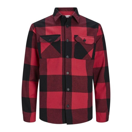 Front - Jack And Jones Mens Buffalo Check Flannel Long-Sleeved Overshirt
