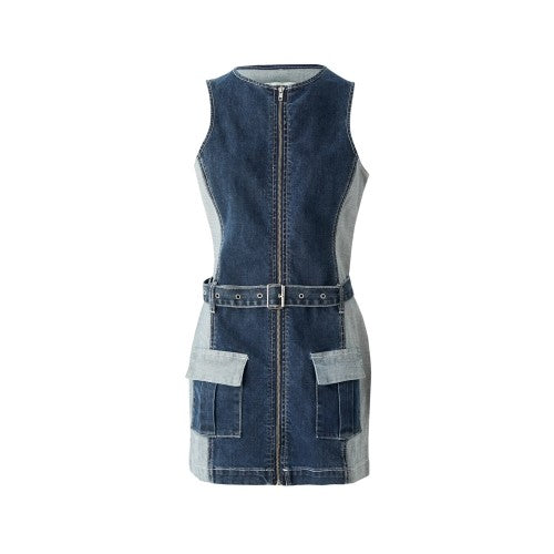 Front - The Ragged Priest Womens/Ladies Denim Belted Mini Dress