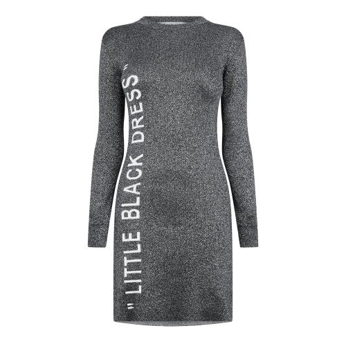 Front - Off White Womens/Ladies Glitter Crew Neck Bodycon Dress