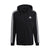 Front - Adidas Mens Essentials 3 Stripes Fleece Full Zip Hoodie