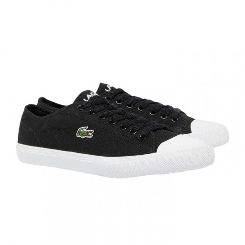 Front - Lacoste Mens Logo Leather Flat Trainers