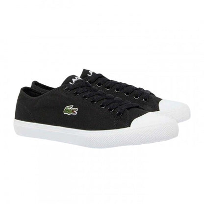 Front - Lacoste Mens Logo Leather Flat Trainers