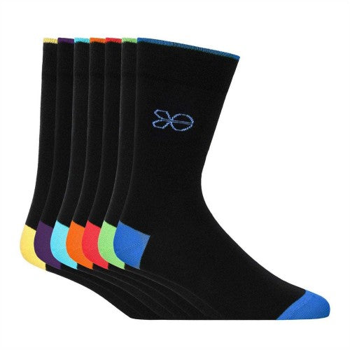 Front - Crosshatch Mens Farrango Logo Ankle Socks (Pack of 7)