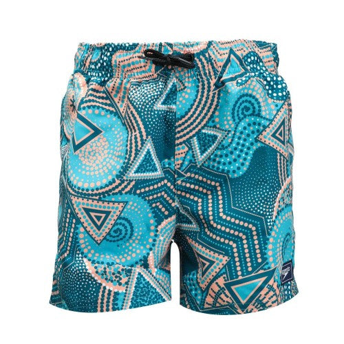 Front - Speedo Boys Digital Print Swim Shorts
