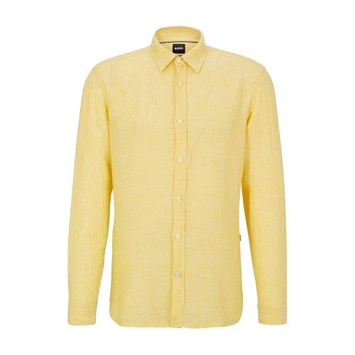 Front - Boss Mens Liam Collared Long-Sleeved Shirt