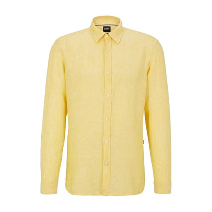 Front - Boss Mens Liam Collared Long-Sleeved Shirt