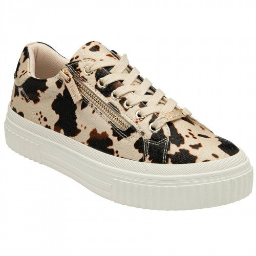 Front - Lotus Shoes Womens/Ladies Alexa Cow Print Trainers