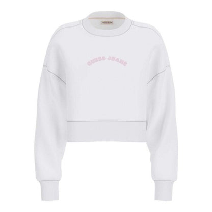 Front - Guess Womens/Ladies Logo Crop Sweatshirt