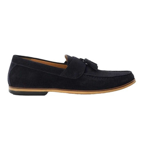 Front - Dune London Mens Bertie Suede Stack Heel Loafers