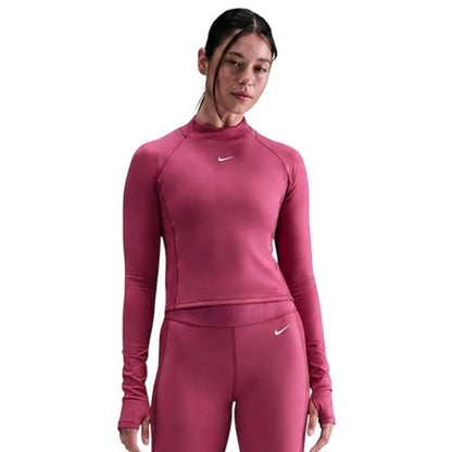 Front - Nike Womens/Ladies Swoosh Mock Neck Raglan Athletic Top