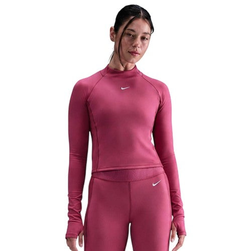 Front - Nike Womens/Ladies Swoosh Mock Neck Raglan Athletic Top