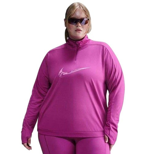 Front - Nike Womens/Ladies Reflective Quarter Zip Plus Athletic Top
