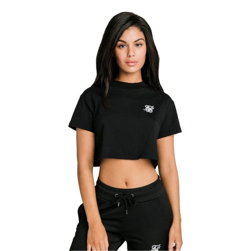 Front - SikSilk Womens/Ladies Essentials Retro Cropped Boxy T-Shirt