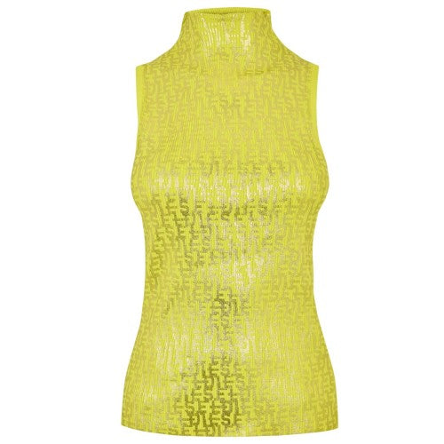 Front - Fendi Womens/Ladies Mock Neck Sleeveless Shell Top