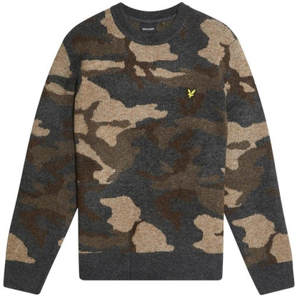 Front - Lyle & Scott Mens Camo Jumper