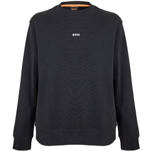 Front - Boss Mens Wesmallcrew Logo Sweatshirt
