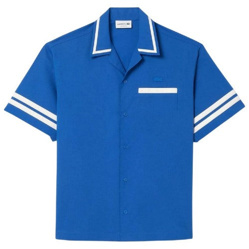 Front - Lacoste Mens Cotton Twill Relaxed Fit Shirt